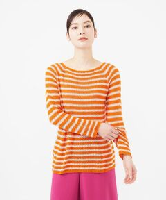 Sybilla / シビラ ニット・セーター | シルクツイードボーダープルオーバー