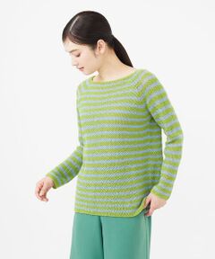 Sybilla / シビラ ニット・セーター | シルクツイードボーダープルオーバー