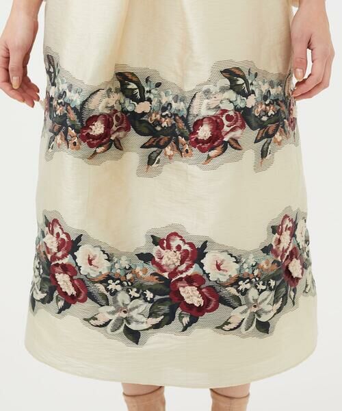 Sybilla / シビラ ロング・マキシ丈スカート | フラワーカットジャカードタックスカート | 詳細2