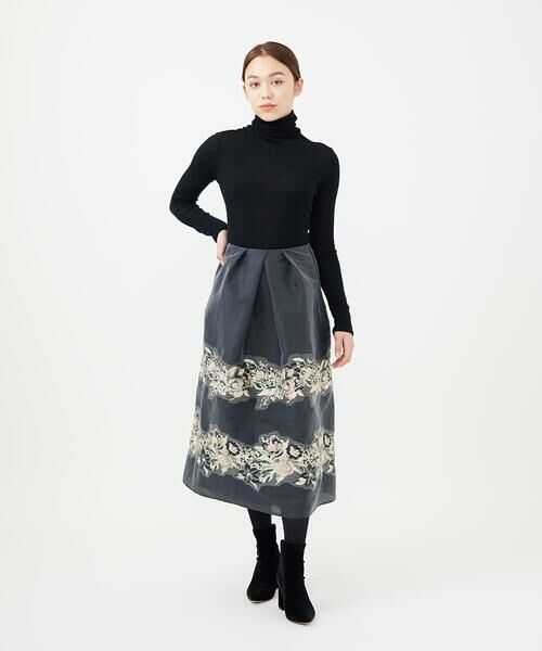 Sybilla / シビラ ロング・マキシ丈スカート | フラワーカットジャカードタックスカート | 詳細12