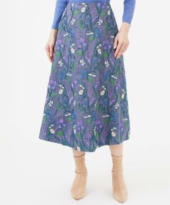 Sybilla / シビラ ロング・マキシ丈スカート | フラワーエンブロイダリーデニムスカート