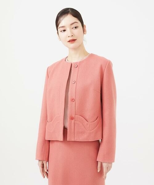 Sybilla / シビラ ノーカラージャケット | ピンクツイードノーカラージャケット | 詳細2