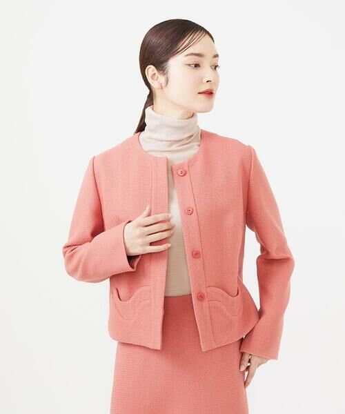 Sybilla / シビラ ノーカラージャケット | ピンクツイードノーカラージャケット | 詳細3