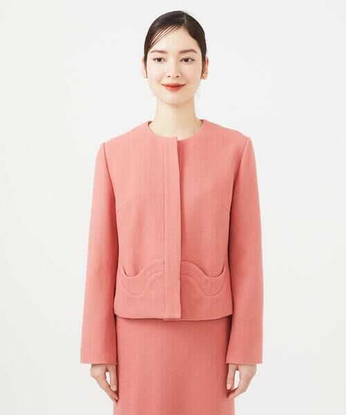 Sybilla / シビラ ノーカラージャケット | ピンクツイードノーカラージャケット | 詳細4
