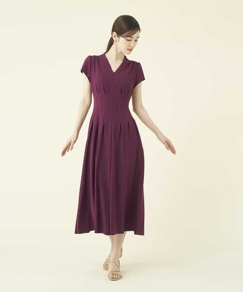 Sybilla / シビラ ドレス | タッキングデザインドレス(パープル)