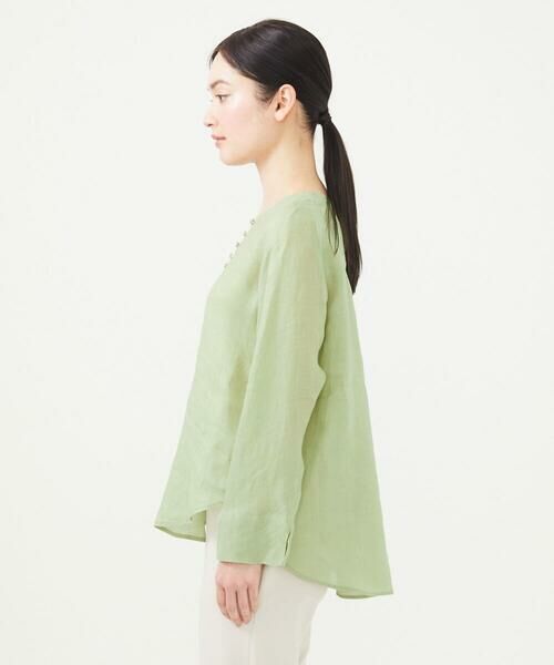 Sybilla / シビラ シャツ・ブラウス | ムラ染めリネンボタンブラウス | 詳細2