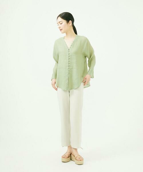 Sybilla / シビラ シャツ・ブラウス | ムラ染めリネンボタンブラウス | 詳細9