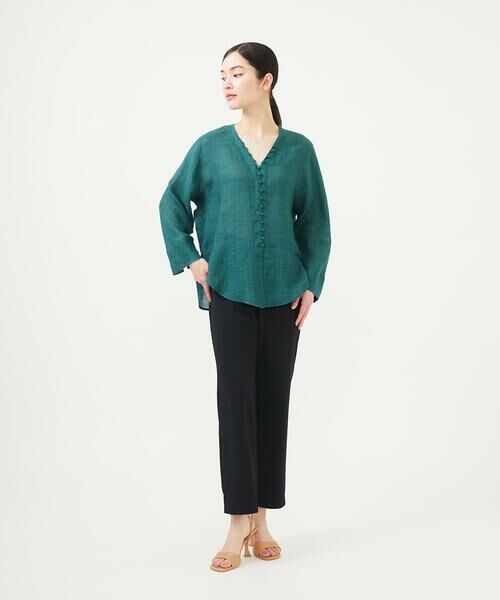 Sybilla / シビラ シャツ・ブラウス | ムラ染めリネンボタンブラウス | 詳細11