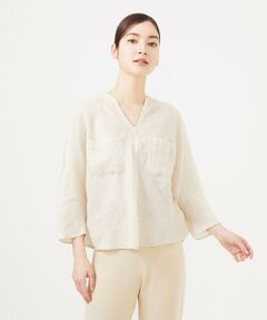 Sybilla / シビラ シャツ・ブラウス | ムラ染めリネンポケットブラウス