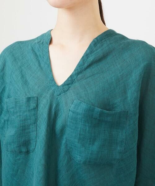 Sybilla / シビラ シャツ・ブラウス | ムラ染めリネンポケットブラウス | 詳細6