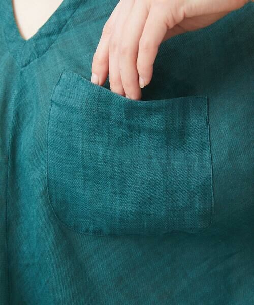 Sybilla / シビラ シャツ・ブラウス | ムラ染めリネンポケットブラウス | 詳細7