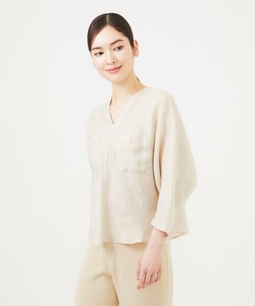 Sybilla / シビラ シャツ・ブラウス | ムラ染めリネンポケットブラウス | 詳細12