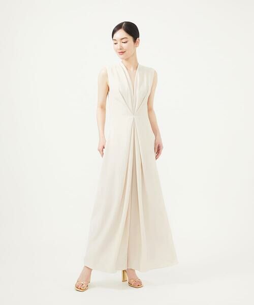 Sybilla/シビラ 【SMART DRESS】フロントタックジャンプスーツ オフホワイト M Sybilla/シビラ 【SMART DRESS】フロントタックジャンプスーツ オフホワイト M
