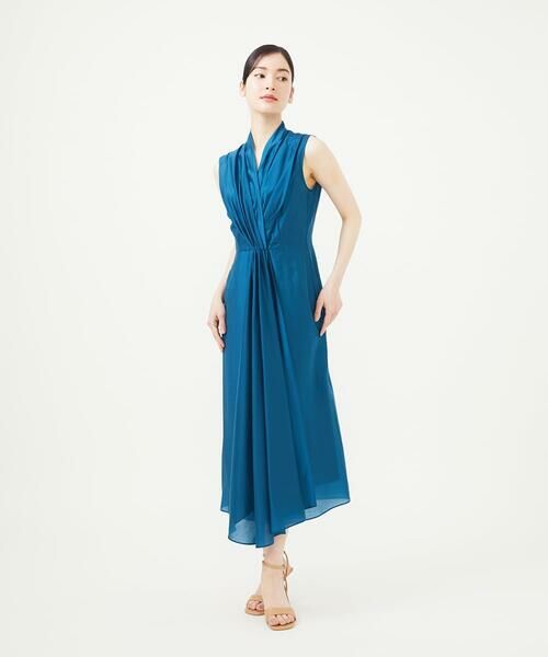 Sybilla/シビラ 【SMART DRESS】フロントドレープドレス ブルー M Sybilla/シビラ 【SMART DRESS】フロントドレープドレス ブルー M