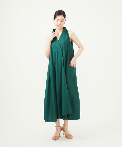 Sybilla/シビラ 【SMART DRESS】オフカラーアメリカンスリーブドレス グリーン M Sybilla/シビラ 【SMART DRESS】オフカラーアメリカンスリーブドレス グリーン M