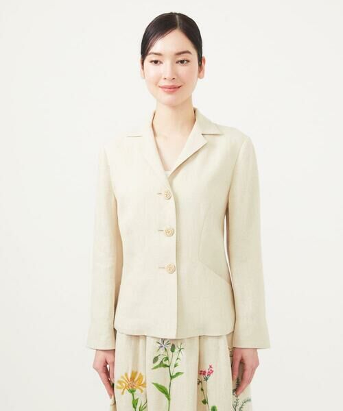 Sybilla / シビラ テーラードジャケット | 先染めリネンジャケット | 詳細10