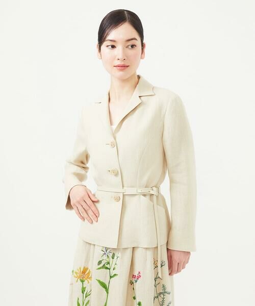 Sybilla / シビラ テーラードジャケット | 先染めリネンジャケット | 詳細9