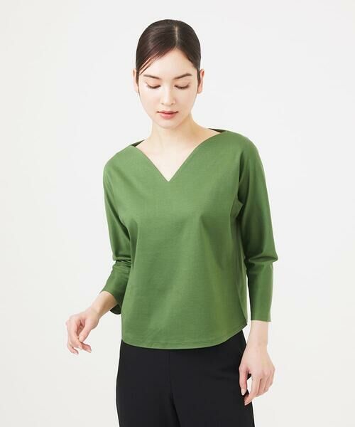 Sybilla/シビラ ハートシェイプネックカットソー グリーン SS Sybilla/シビラ ハートシェイプネックカットソー グリーン SS