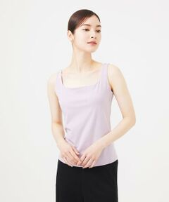 レース付きパープルタンクトップボディスーツ DRESS+ タンクトップ インナー レディース レースタンク 前後
