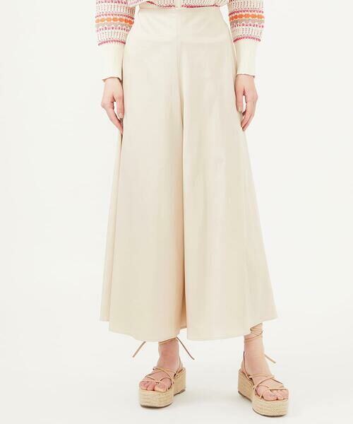 Sybilla/シビラ コットンサテンフレアパンツ ベージュ M Sybilla/シビラ コットンサテンフレアパンツ ベージュ M