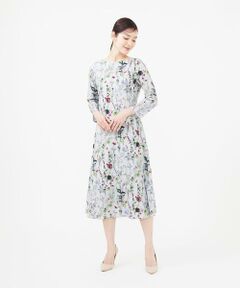 Sybilla / シビラ ロング・マキシ丈ワンピース | フォトフラワープリントジャージードレス