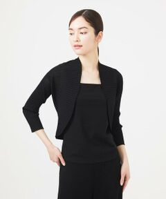 美品】シビラ ブラック 麻 シルク さボレロ カーディガン M