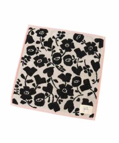 Sybilla / シビラ ハンカチ | フラワー柄ベロア調タオルハンカチ