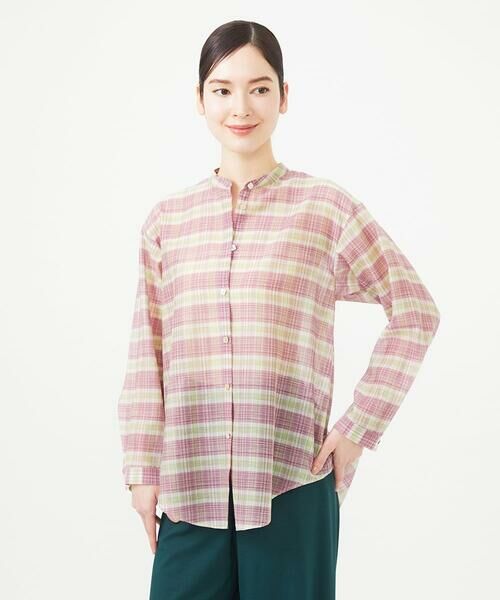 Sybilla / シビラ シャツ・ブラウス | 先染めチェックバンドカラーブラウス | 詳細11