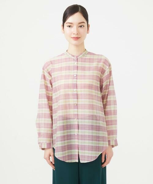 Sybilla / シビラ シャツ・ブラウス | 先染めチェックバンドカラーブラウス | 詳細12