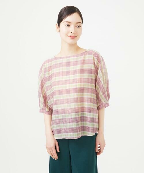 Sybilla / シビラ シャツ・ブラウス | 先染めチェックドルマンスリーブブラウス | 詳細12