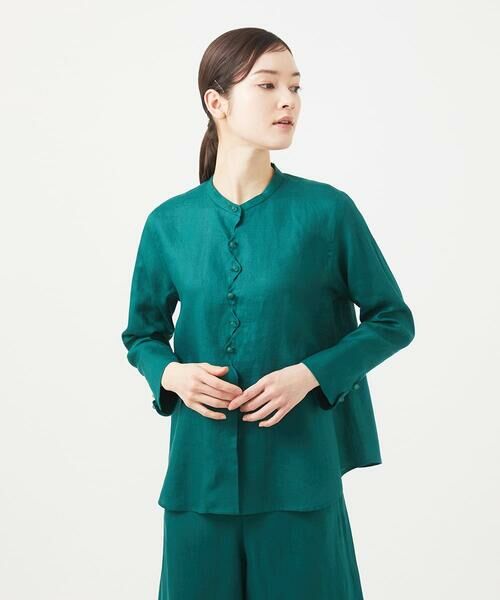 Sybilla / シビラ シャツ・ブラウス | ウェーブデザインリネンブラウス | 詳細1