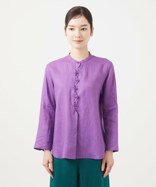 Sybilla / シビラ シャツ・ブラウス | ウェーブデザインリネンブラウス | 詳細3