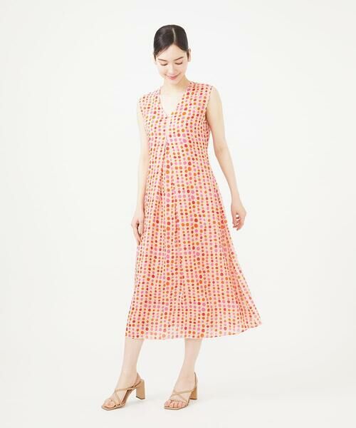 Sybilla/シビラ ドットプリントドレス オレンジ系 M Sybilla/シビラ ドットプリントドレス オレンジ系 M