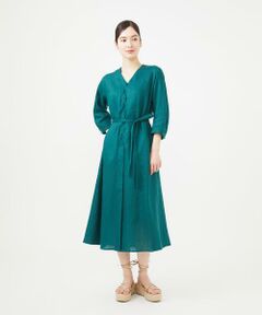 Sybilla / シビラ ロング・マキシ丈ワンピース | ウェーブデザインリネンドレス