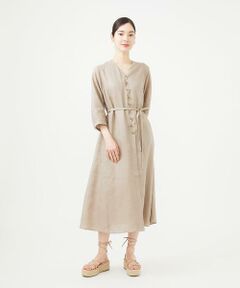 Sybilla / シビラ ロング・マキシ丈ワンピース | ウェーブデザインリネンドレス