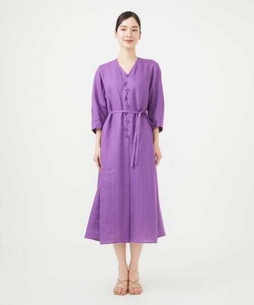 Sybilla / シビラ ロング・マキシ丈ワンピース | ウェーブデザインリネンドレス | 詳細4