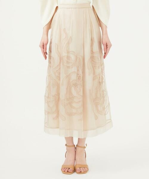 Sybilla / シビラ ロング・マキシ丈スカート | シルクオーガンジーローズスカート | 詳細1