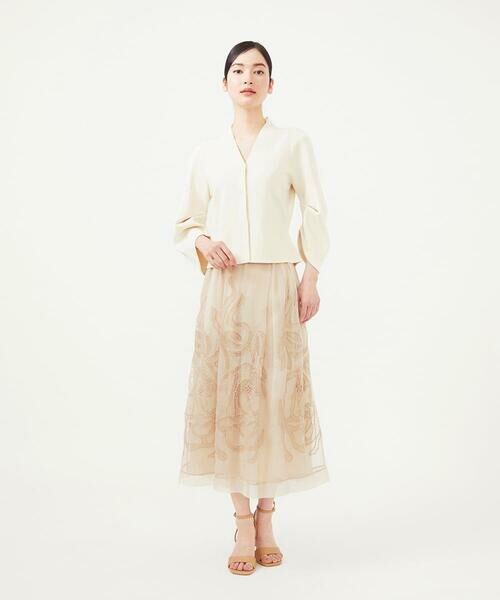 Sybilla / シビラ ロング・マキシ丈スカート | シルクオーガンジーローズスカート | 詳細10