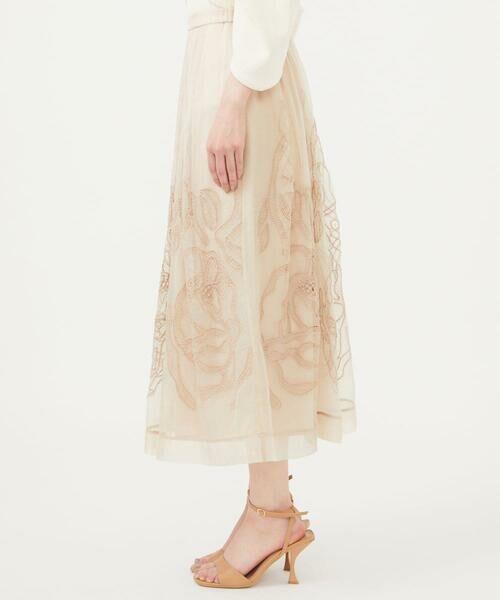 Sybilla / シビラ ロング・マキシ丈スカート | シルクオーガンジーローズスカート | 詳細2