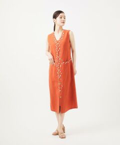 セール】 シェルボタンジレドレス （ロング・マキシ丈ワンピース