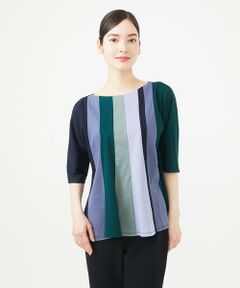 Sybilla / シビラ カットソー | パッチワークストライプカットソー