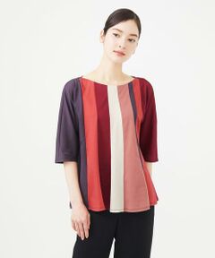 Sybilla / シビラ カットソー | パッチワークストライプカットソー