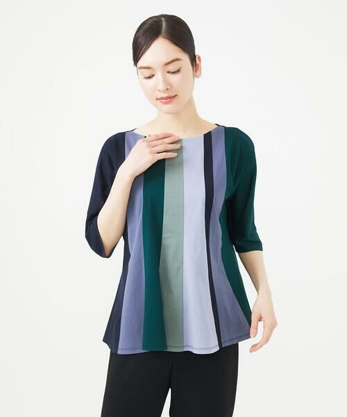 Sybilla / シビラ カットソー | パッチワークストライプカットソー | 詳細1