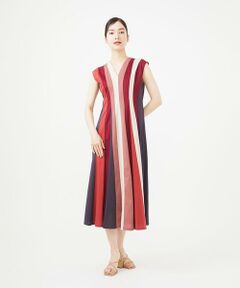Sybilla / シビラ ロング・マキシ丈ワンピース | パッチワークストライプドレス