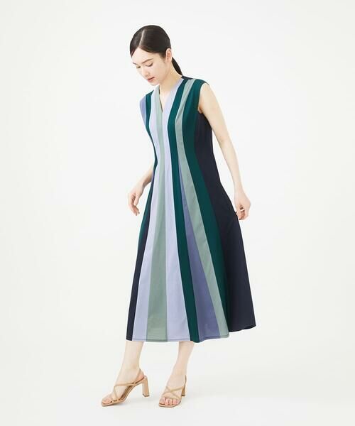 Sybilla / シビラ ロング・マキシ丈ワンピース | パッチワークストライプドレス | 詳細1