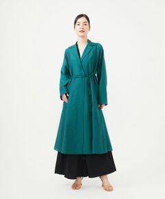 シビラ　ビッグカラー　ウール　コート　ワイド　ジャケット　グリーン　レディース シビラビッグカラーウールコートワイドジャケットグリーンレディース