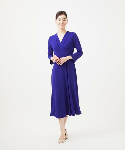 Sybilla/シビラ ハイウエストカシュクールドレス ブルー SS Sybilla/シビラ ハイウエストカシュクールドレス ブルー SS