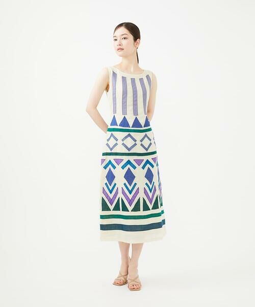 Sybilla / シビラ ロング・マキシ丈ワンピース | モザイクアップリケドレス | 詳細1