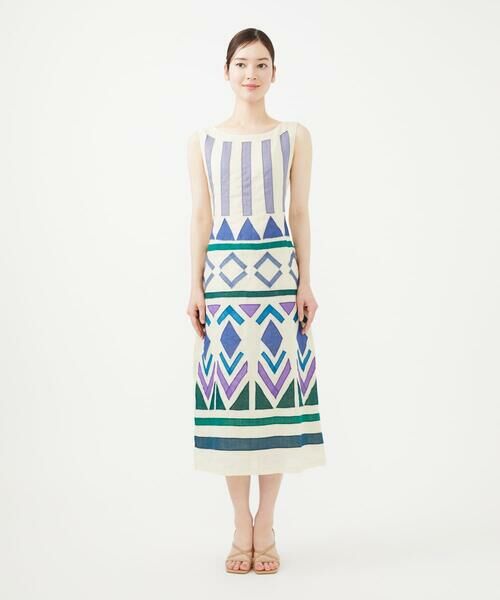 Sybilla / シビラ ロング・マキシ丈ワンピース | モザイクアップリケドレス | 詳細2