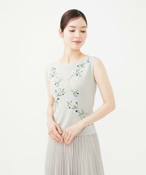 Sybilla / シビラ ニット・セーター | フラワー刺繍ノースリーブプルオーバー | 詳細11